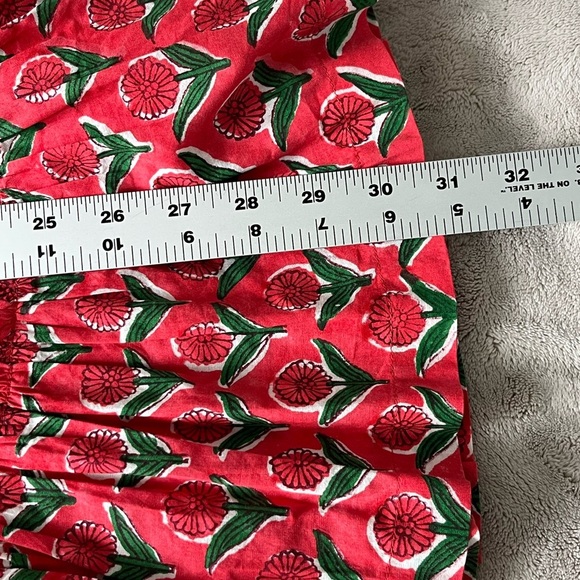 Mon Coco 100% Cotton Smocked Floral Mini dress  with Puffed Sleeves Extra Small - Picture 16 of 16